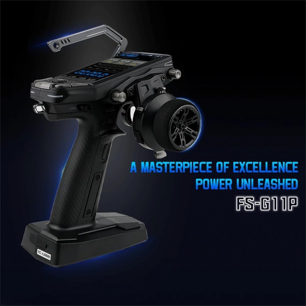 Flysky FS-G11P 2.4GHz 11CH RC Transmitter with Receiver FS-R11P, ANT Protocol 3.5 inch IPS High-Brightness Display Radio Transmitter Built-in Omni-Directional Dual