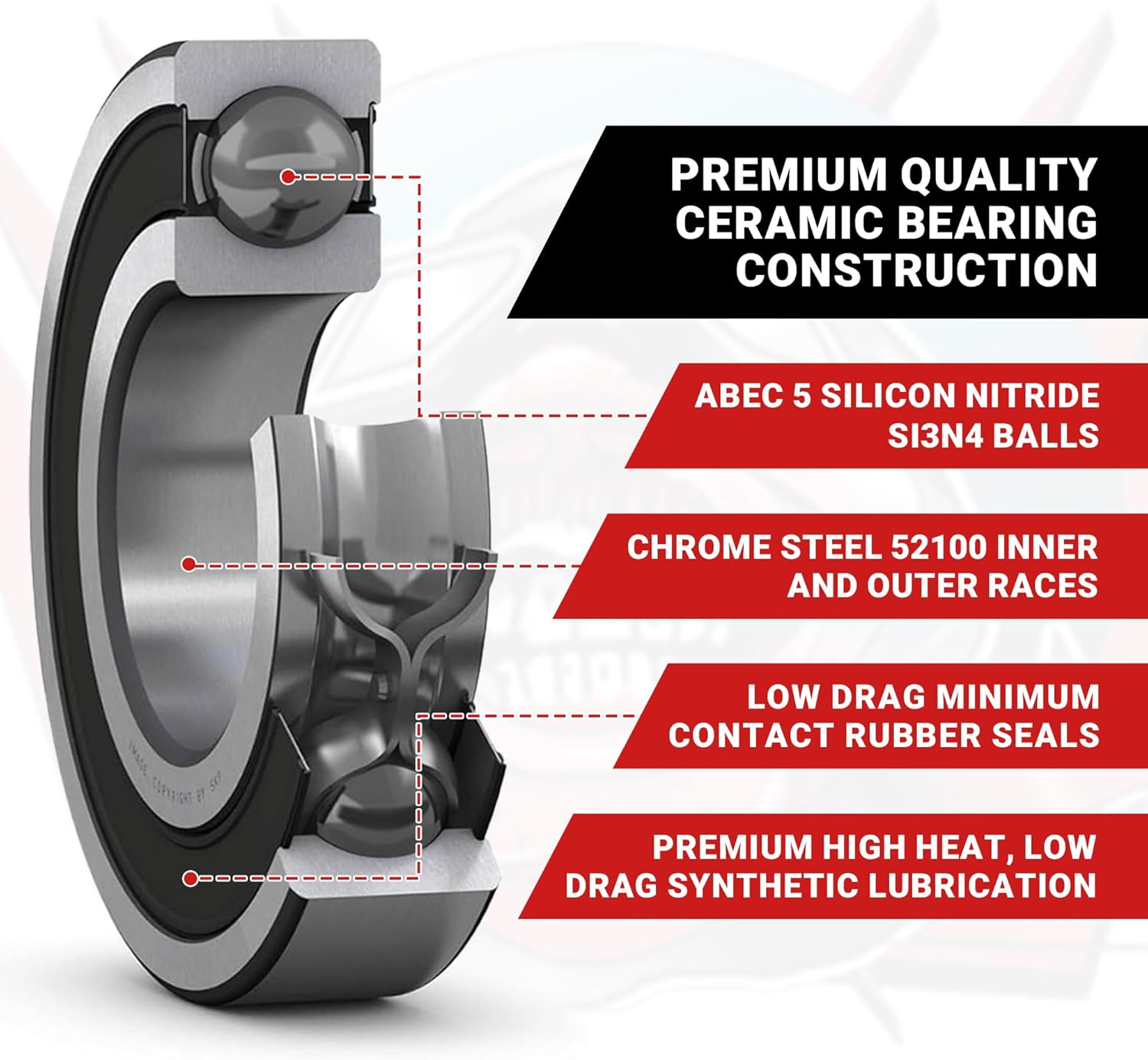 FastEddy Bearings Compatible with Tamiya Scania 770 S 8X4/4 Ceramic Sealed Bearing Kit
