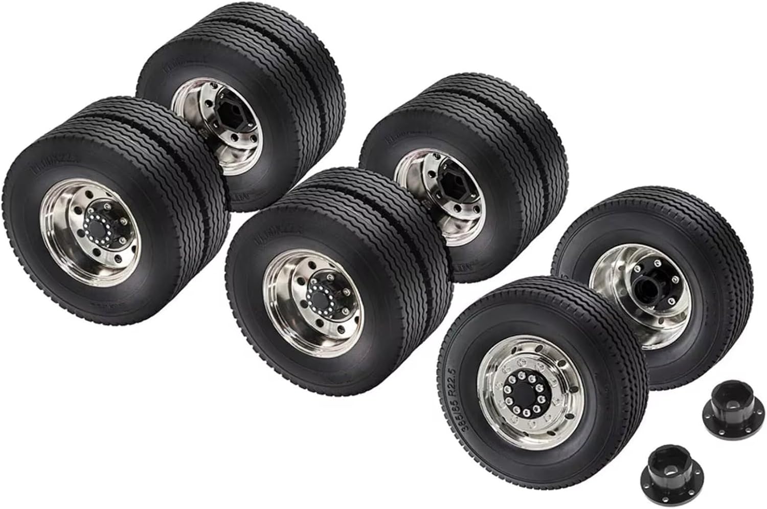 Compatible with Tamiya 1/14 RC Truck Cars Upgrade Parts Spare Accessories for Universal Metal Wheel Rim Tire Set RC Car Parts(1set)