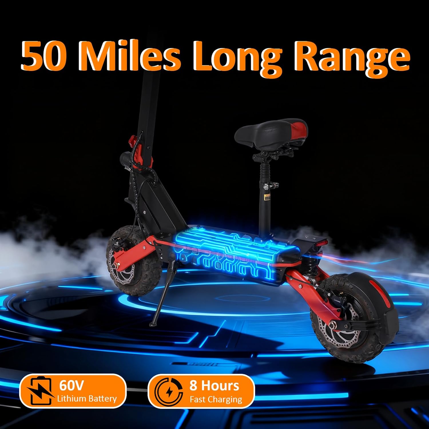 11 inch Off-Road Electric Scooter Dual Drive 6600W60V27AH Lithium Battery Intelligent Folding high-Power Small Electric Scooter
