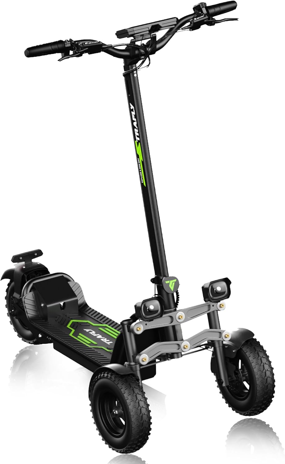 Folding Inverted Trike Electric Scooter for Adults, Daily Commuter, 1500W Peak, 25 Mph Top Speed, 47 Miles Long Range, 12