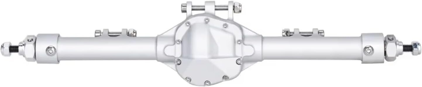 RC Axle Models For Axial For SCX10 II VS4-10 For Rock 1/10 Aluminum Piece Construction Front Rear Offset Straight Axle Set Trucks Parts RC Crawler(Silver)