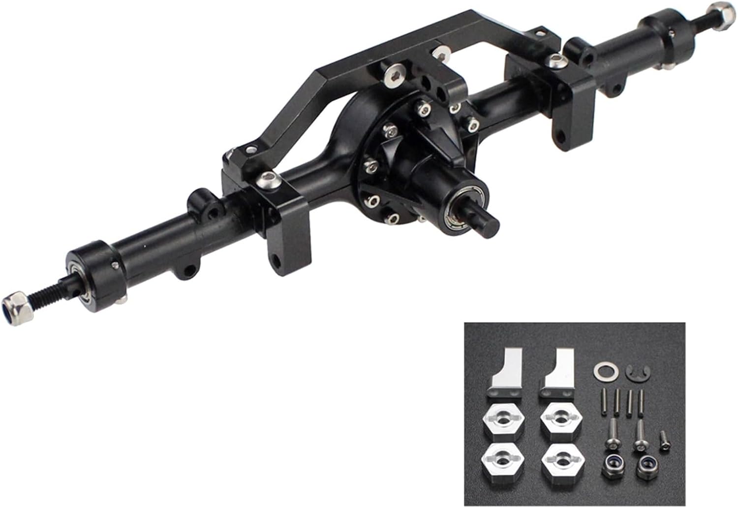 RC Spare Part Compatible with D90 Yota II Upgrade Parts Aluminum Alloy Front Rear Axle CNC Machined 1:10 RC Crawler Replacement Accessories(Rear and Front)