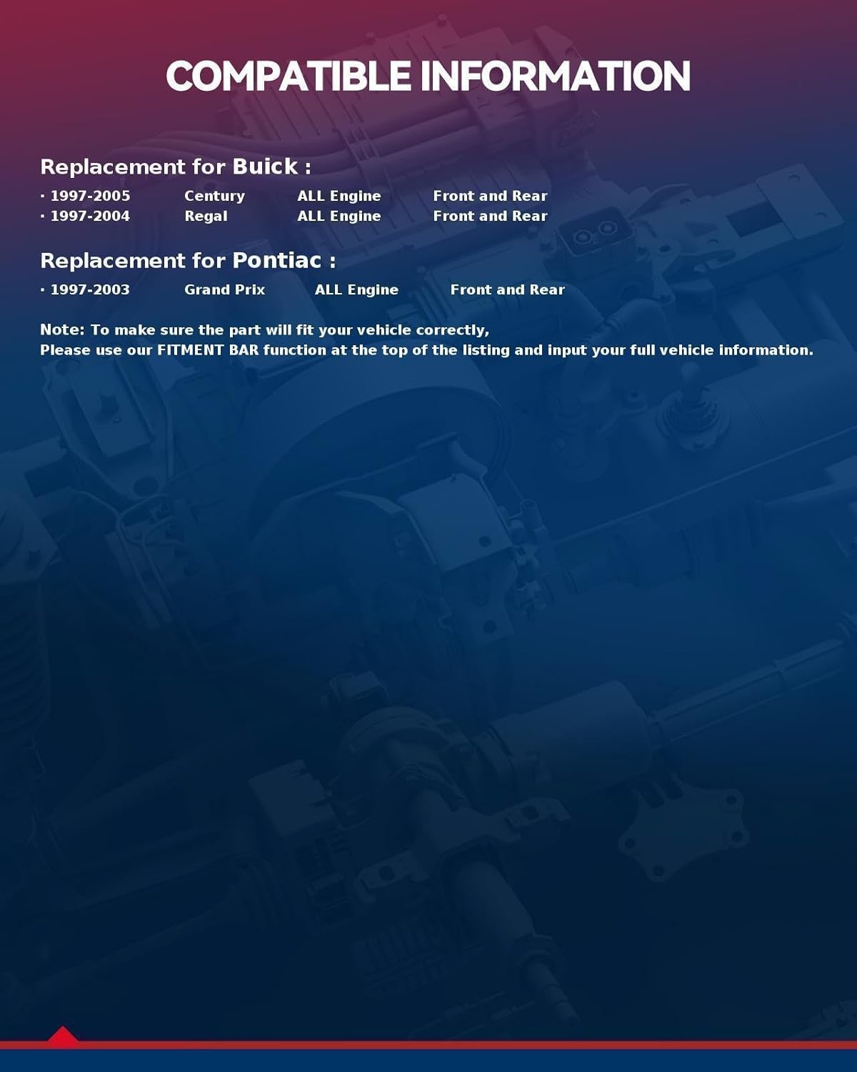 KAX Front and Rear Struts and Shocks Complete Assembly Compatible with 1997-2005 Buick Century, 1997-2003 Pontiac Grand Prix, 1997-2004 Buick Regal, Replaces OE# 171661 * 2/171662L/171662R