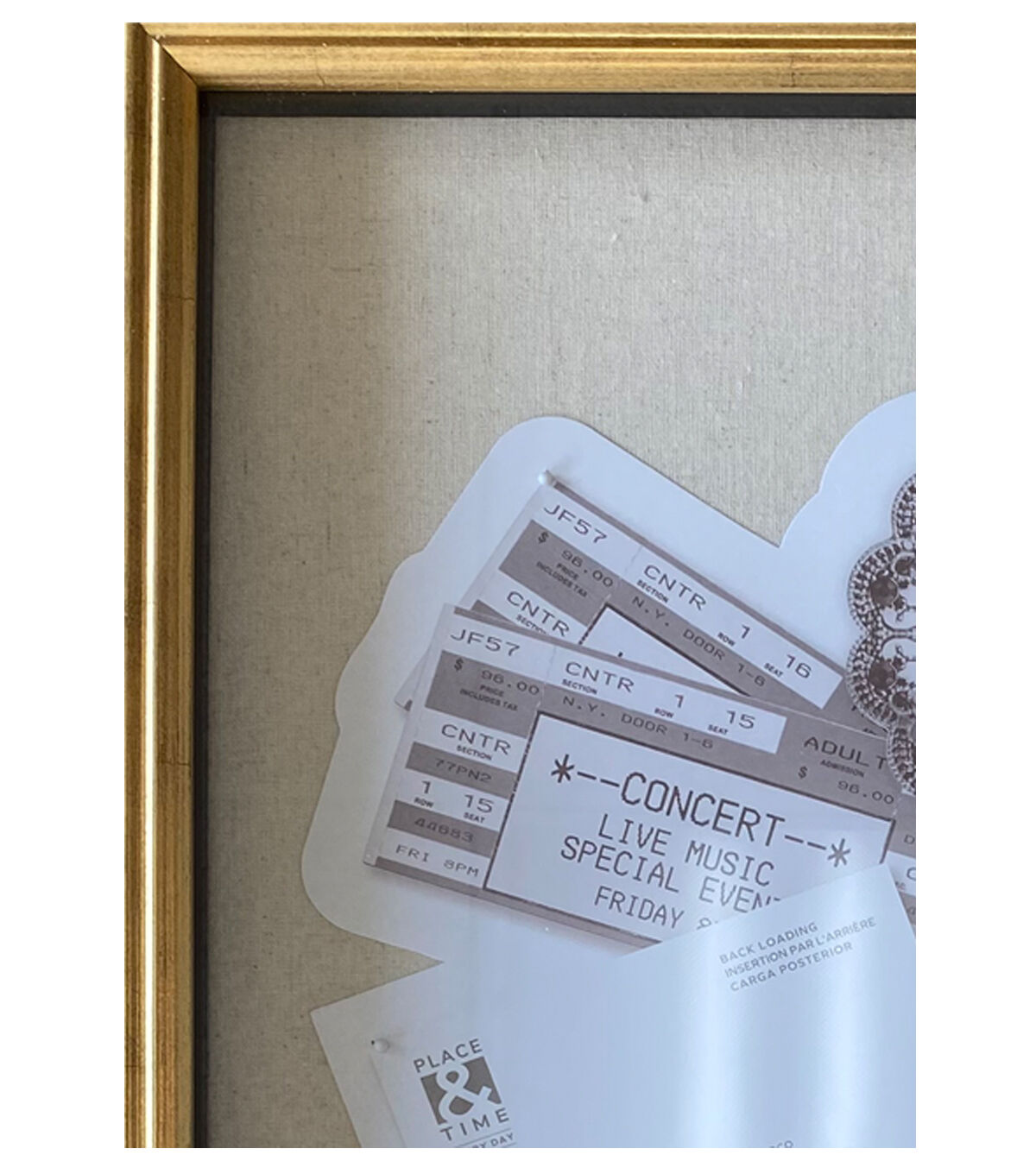 16 x 24 Rounded Elle Gold Champagne Shadowbox by Place & Time