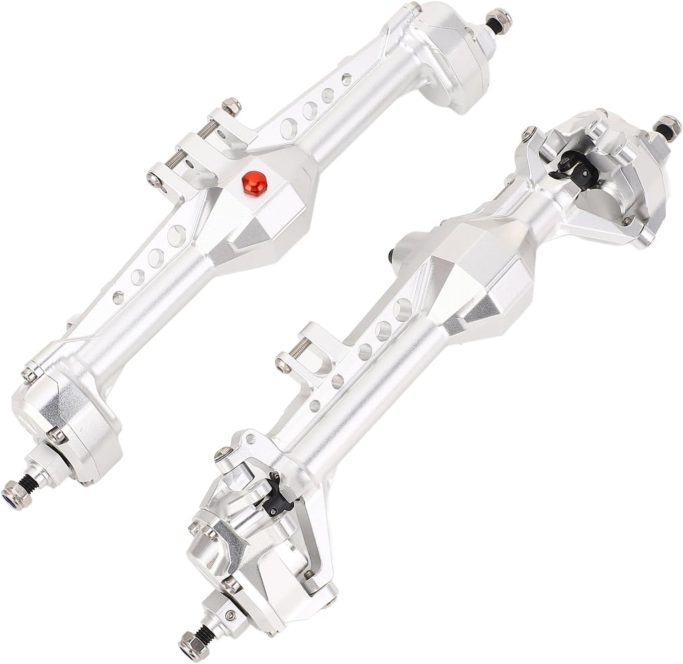 Aluminum Alloy Portal Axle Set, Stainless Steel Metal Front Rear Portal Axle Assembly Adjustable Shock Mount Drive Shaft with Stainless Steel for 1/10 RC Crawler