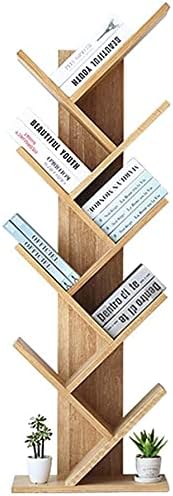Katzowen Small Bookshelf Bookcase Bookcase，9-Shelf Bookshelf Tree Shape Floorstanding Bookshelf Wooden Tree Shaped Living Room Storage Organizer Shelf