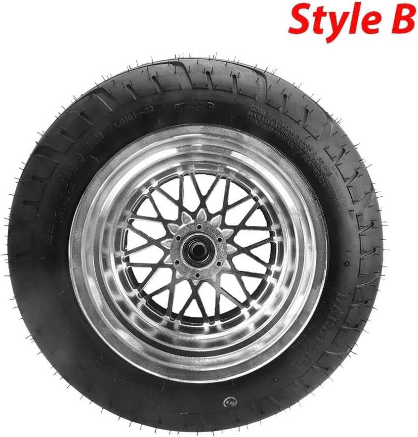 225/40-10 tubeless tires with 10-inch alloy rims and wide tires Fit for Citycoco electric scooters H-L electric bikes and X7 front wheels(Style B Rim)
