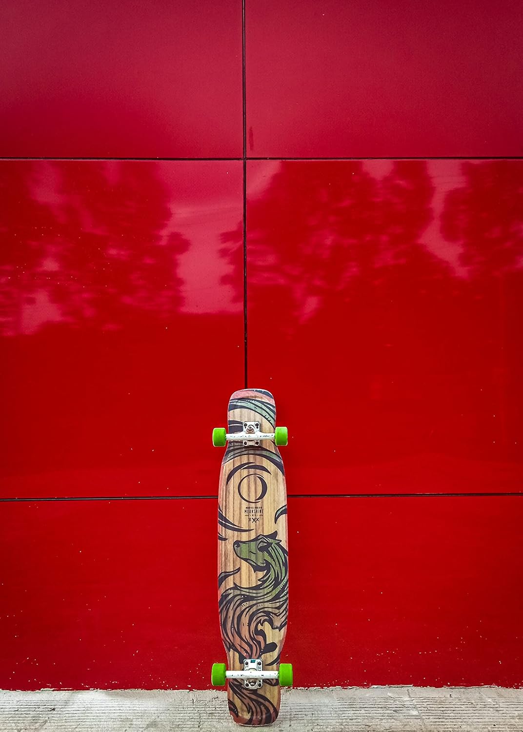 Miniclipse - Longboard Skateboard, Waterproof, Durable, Lightweight, Cruiser, by Moonshine Manufacturing (Medium Flex Deck ONLY)