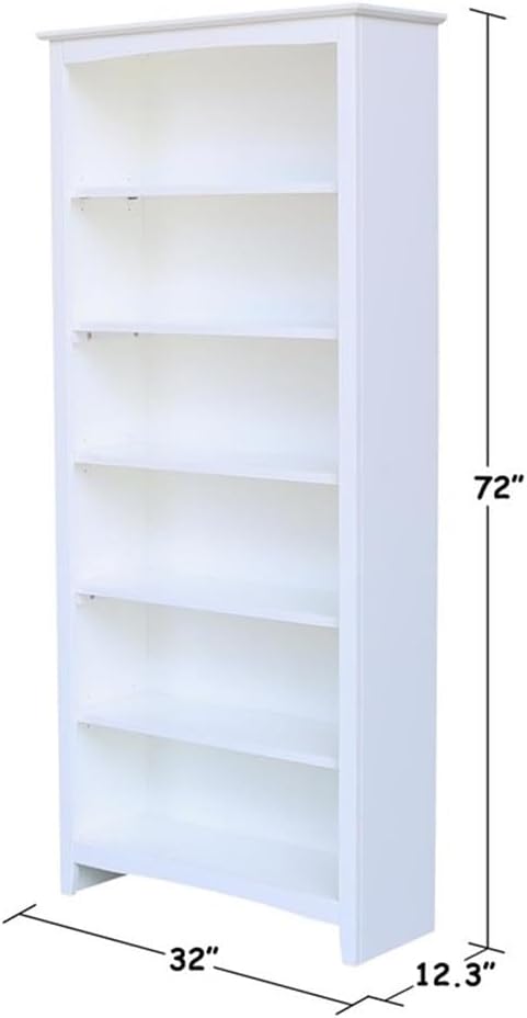 BOWERY HILL Shaker Solid Parawood Bookcase - 72
