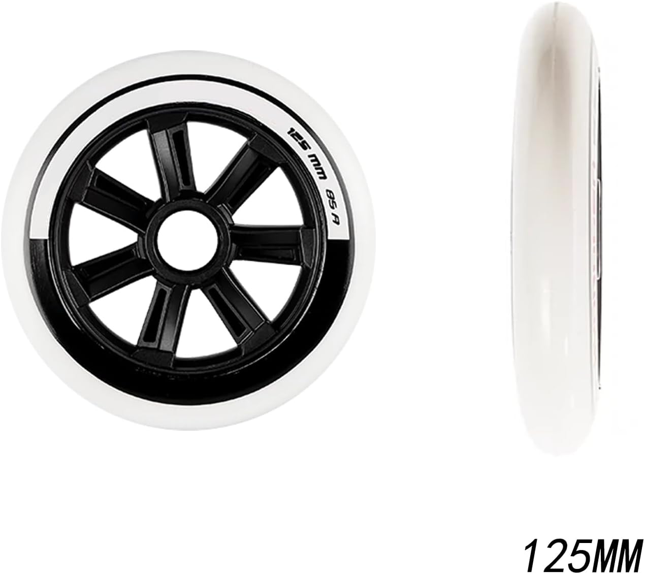 Inline Skate Wheels for Outdoor Indoor Inline Skate Replacement Wheel 110MM 125MM Street Speed Inline Skate Replacement Wheel Hardness 85A 6-Pack White