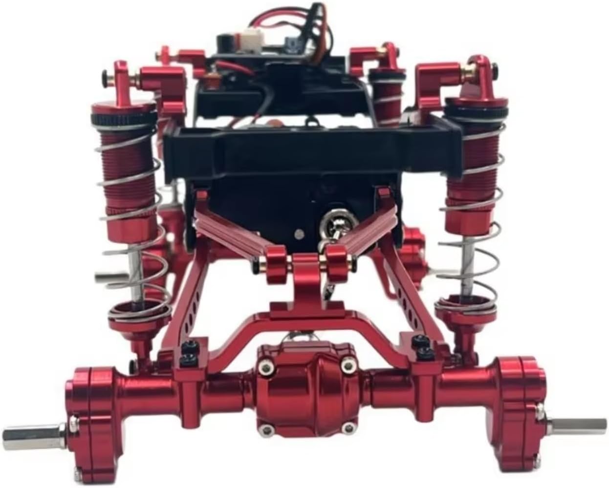 for WPL B16 B36 1/16 Metal Front Middle Rear Portal Bridge Axle Differential Assembly Rc Car Tracked Vehicles Accessories Use RC Car DIY Parts(Red)