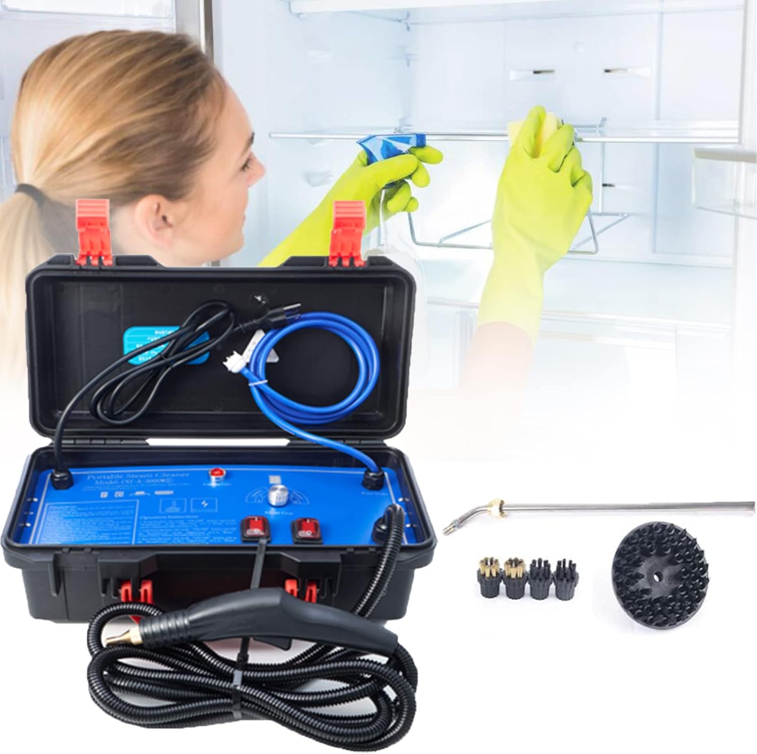 ZWEBY 3000W Steam Cleaner,Handheld Pressurized Steam Cleaner,Suitable for Housekeeping,Hotel,Car Wash,Household,CommercialStrongly Soften Kitchen Grease and Car Oil