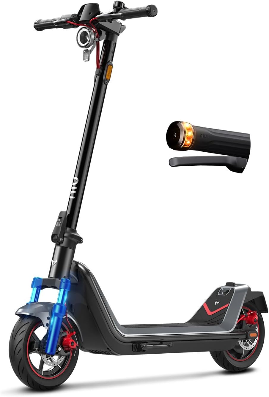 NIU K100P/K300P/K300X Electric Scooter Adult - E Scooter with Suspension, 600-1000W Peak Power, 18-37.3 Miles Max Range, Top Speed 17.4-23.6MPH, Commuting E-Scooter