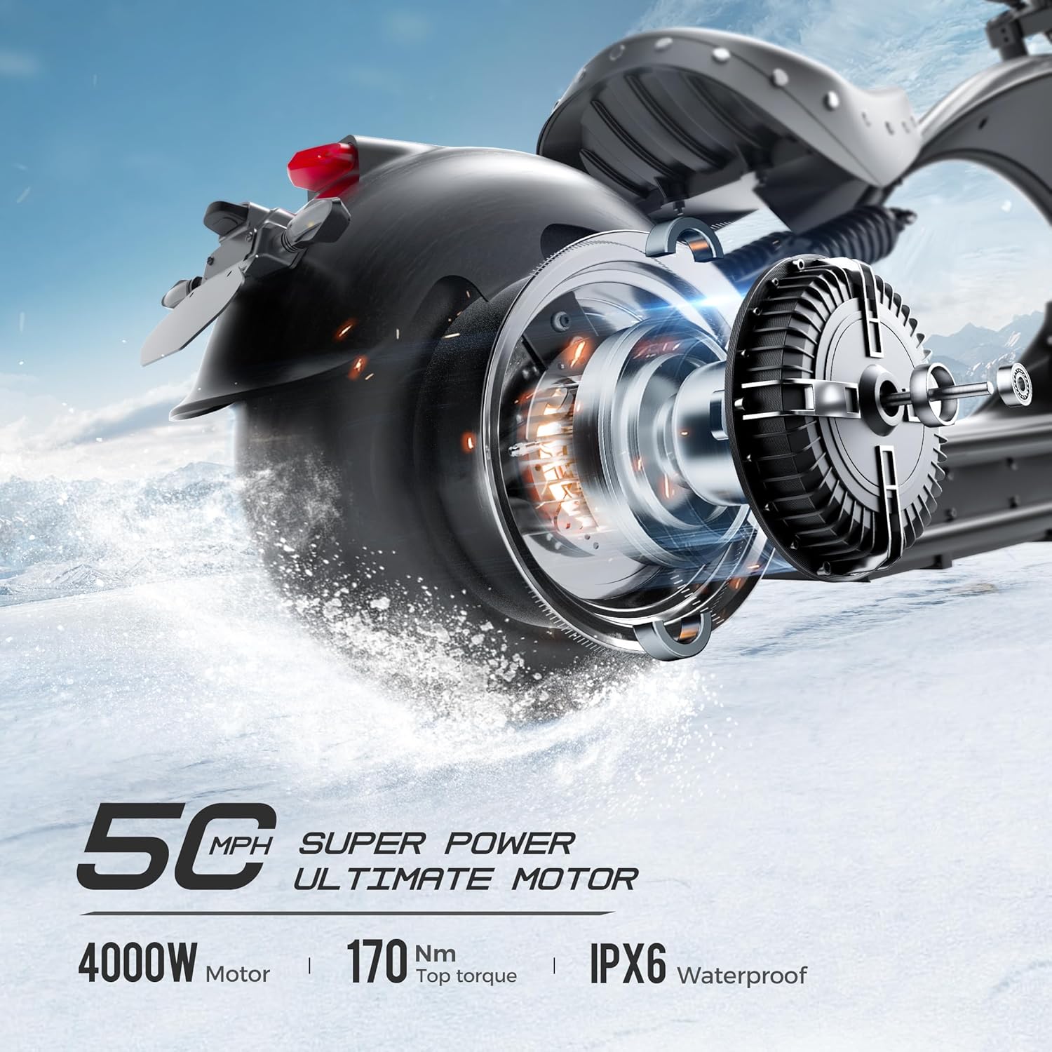 eAhora [2026 Version] M1P Pro Max/M1P Pro/M1P Electric Motorcycle for Adults, Peak 6000W Motor 55 MPH, 50Ah Battery, 50 Miles Range Full Suspension Dual Hydraulic Brakes, Street Legal Electric Scooter