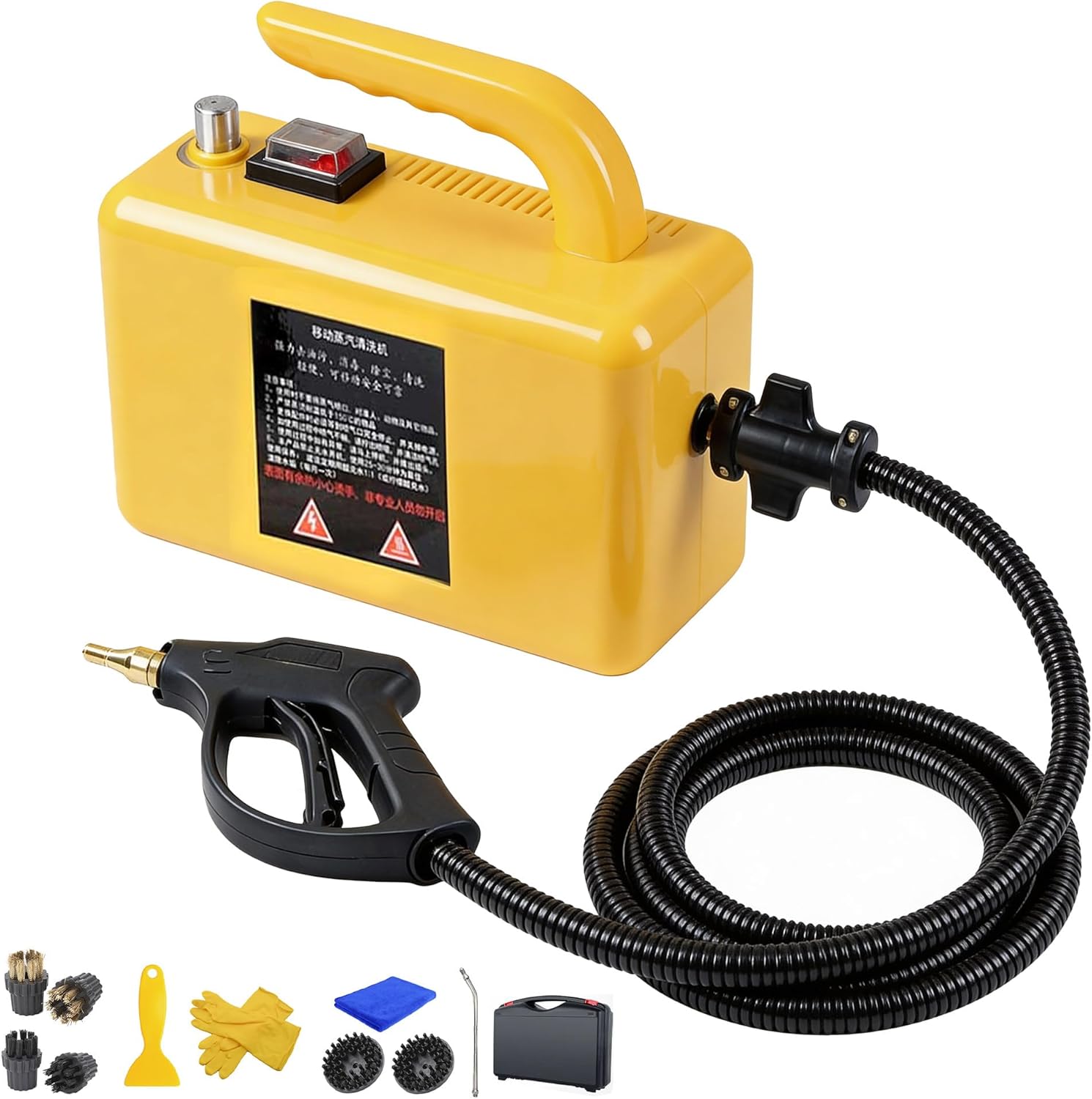 ZHDANB 2600W steam Cleaner Machine, steam Cleaner for Home, Adjustable steam, 20s Quick Heat-Up, 6 Brush Heads & Toolboxes, steam Cleaner with Accessories, for Kitchen,Car HandleControl-110V