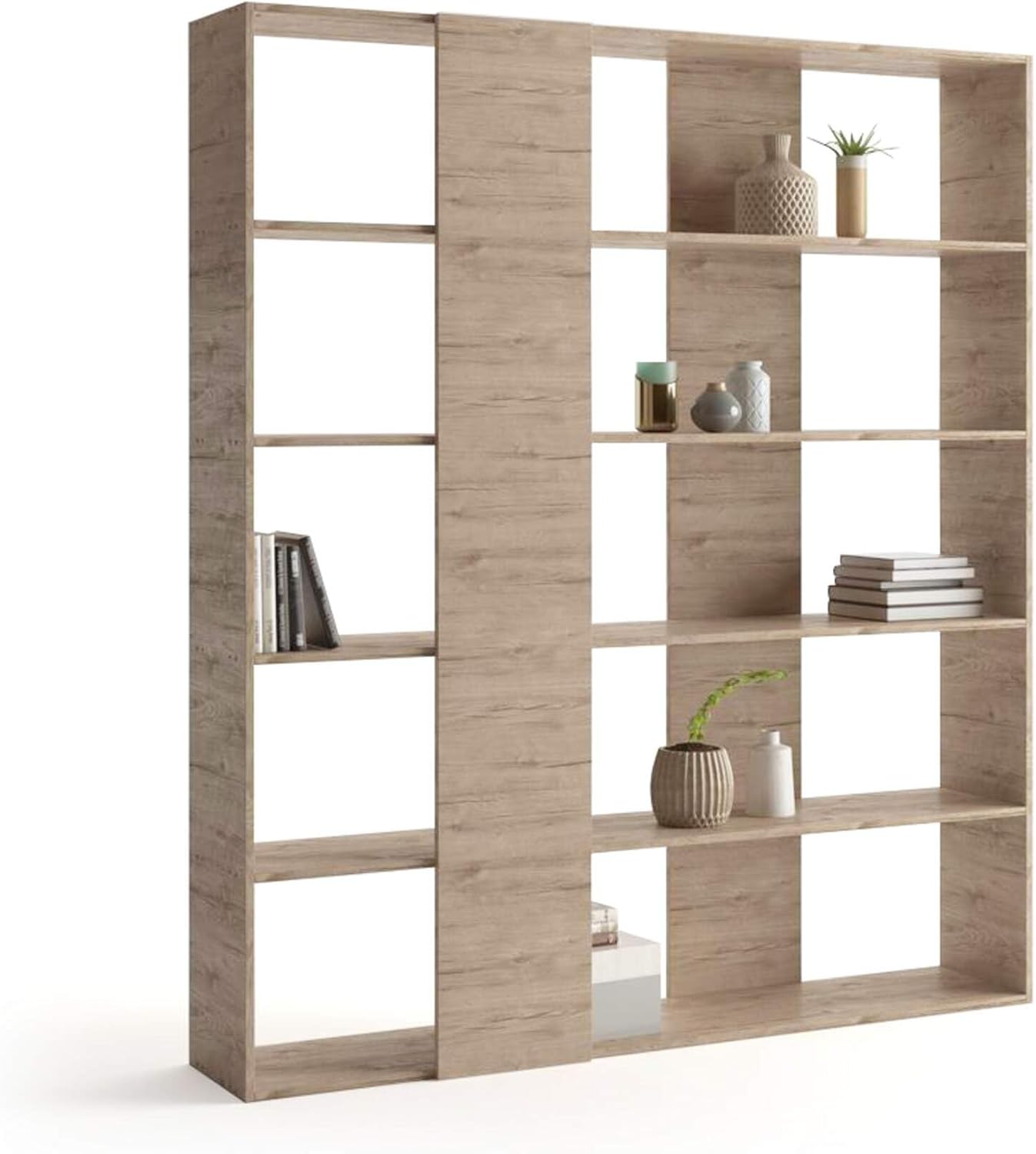 Mobili Fiver, Rachele Modern Bookcase, Oak, Made in Italy