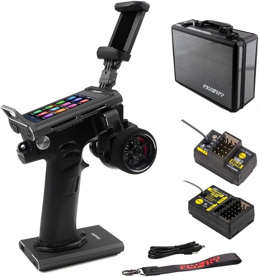 GoolRC Flysky Noble NB4 Pro+ 2.4GHz 18CH Radio Transmitter with FGr4B & FGr8B Receiver, 3.5 Inch IPS Touch Screen Remote Controller with Receiver for RC Car Boat