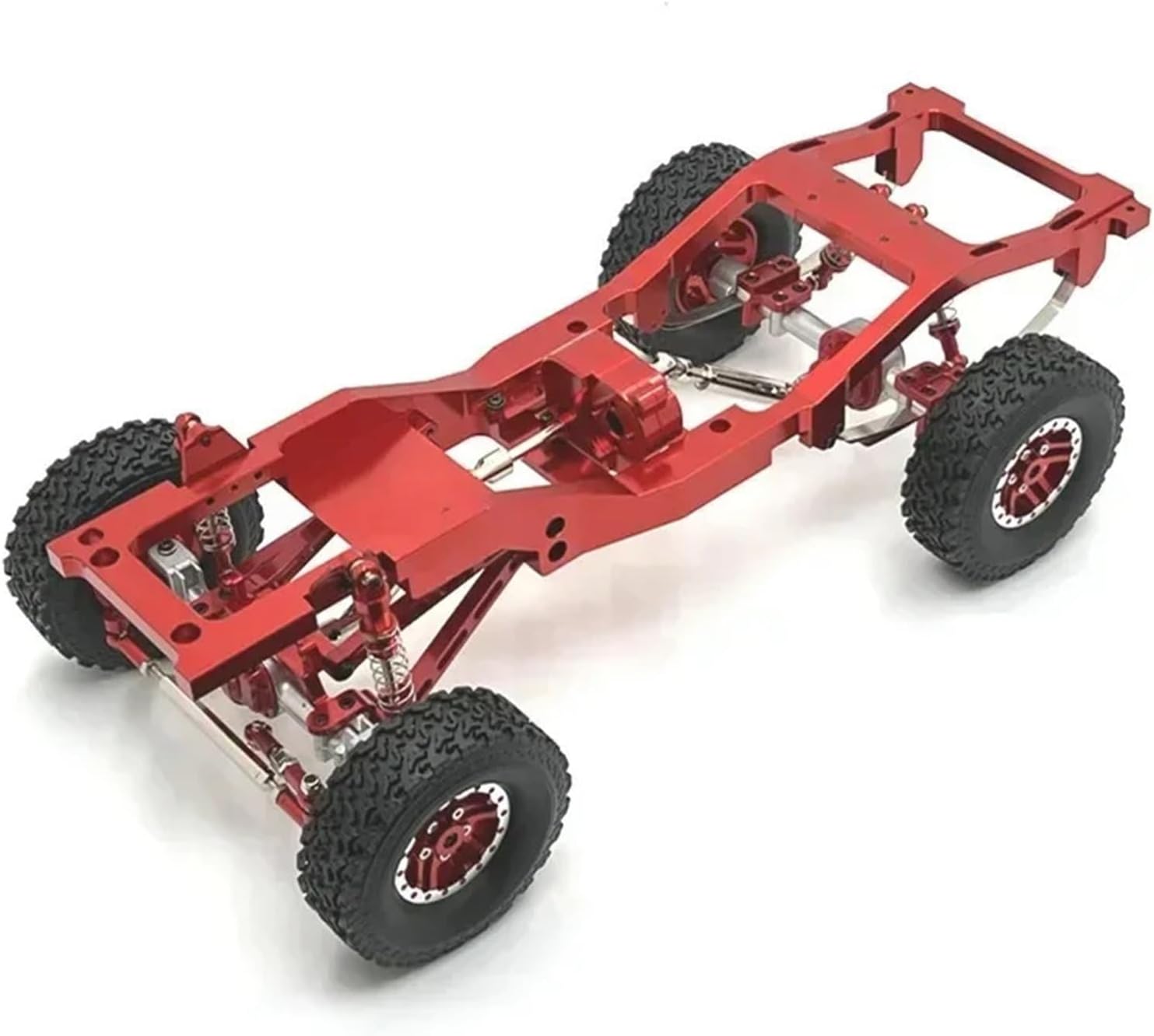 RC Crawlers Spare Parts For Mn82 LC79 Metal Frame Chassis Kit With Axle Gearbox Tires Links Pull Rod Shock Absorber Mount For Spring Fastenings RC Car(Silver)