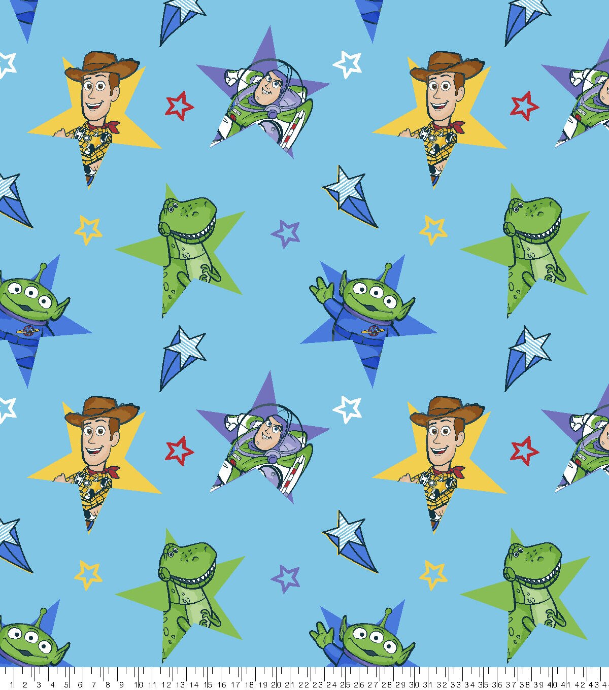 Toy Story 4 Character Stars Fleece Fabric