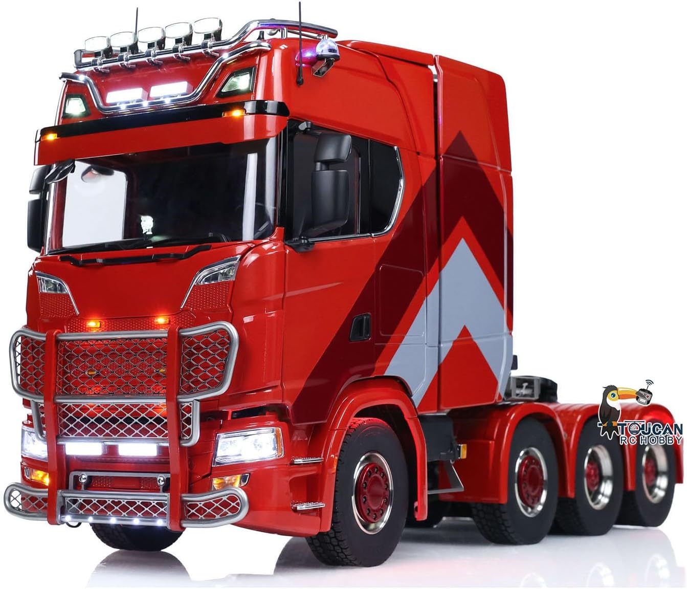 TOUCAN RC HOBBY 1/14 RC Tractor Truck 770S 8x8 Metal Chassis Remote Control Lorry Lock Differential 3Speed Cab Suspension Smoking ST8 Battery for Adult