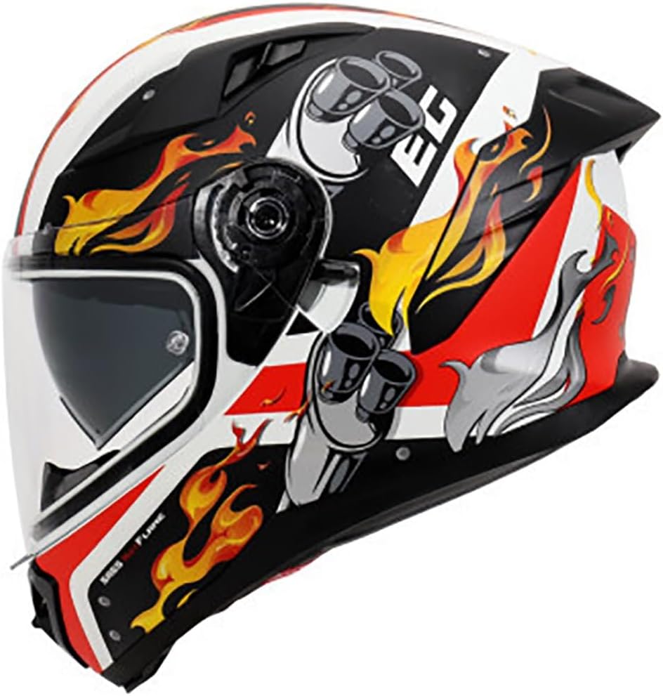 Four Wheelers Integrated Full Face Motorcycle Helmet Adult Men Women Aerodynamic Design Noise Reduction Helmet with Flip-Up Double Visor Mountain Moped Locomotive Helmet DOT Approved