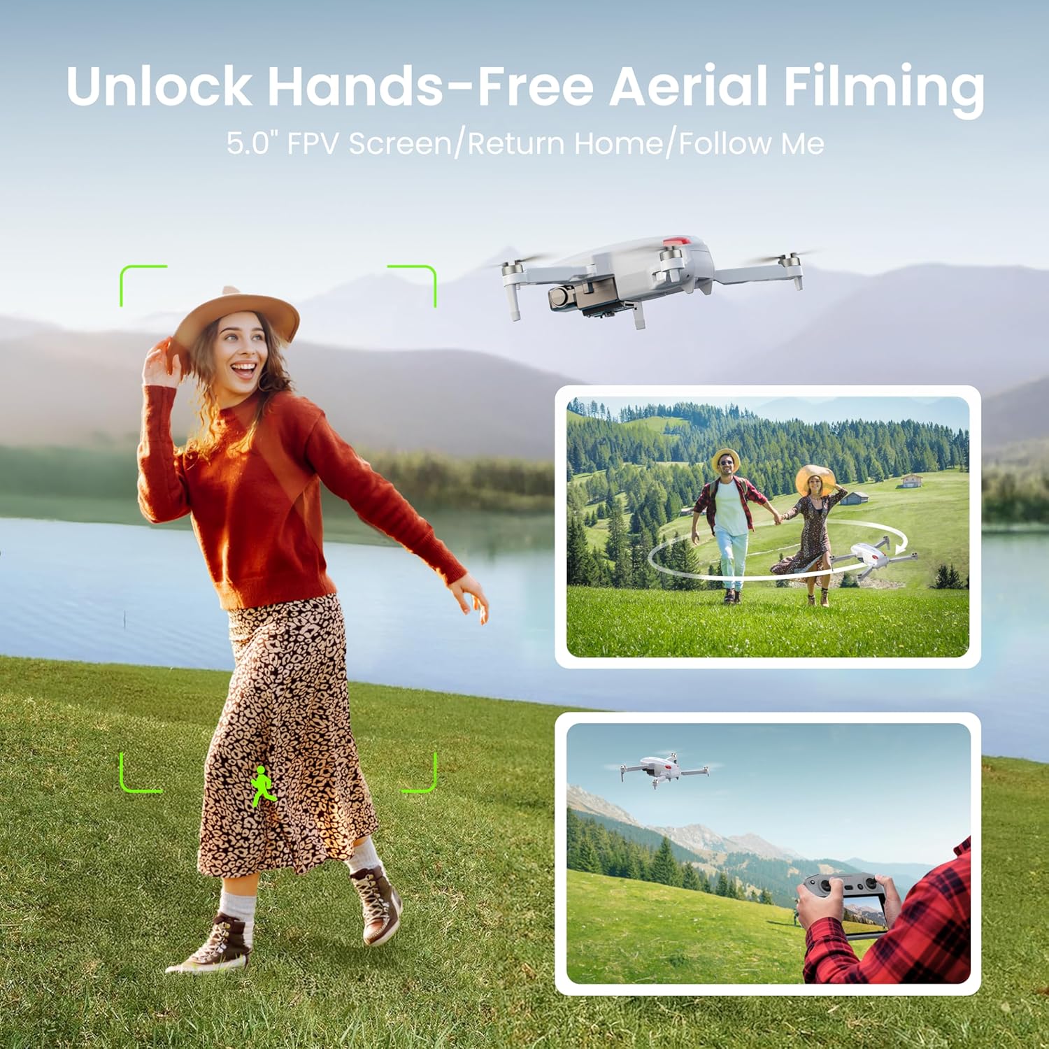 Drone with EIS 4K Camera for Adults, GPS Drone with 5.0