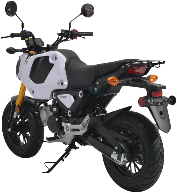 HHH 125cc Motorcycle Bike Vroom 125 Street Scooter 125cc Motorcycle Gas Bike, Scooter with Big Headlights (White)