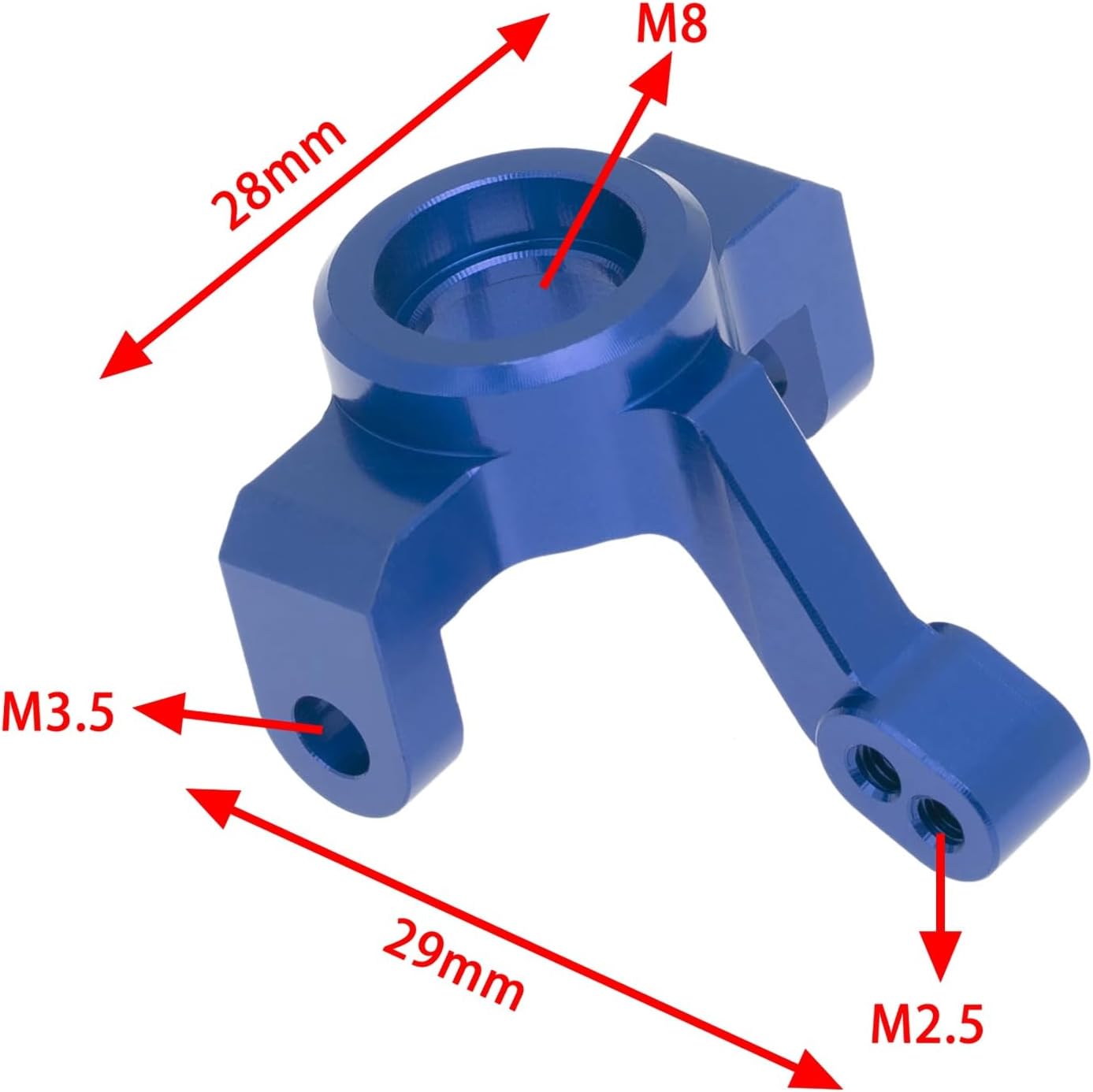 RC Car Parts Compatible with Traxxas for LaTrax for Teton 1/18 RC Car Parts 6pcs Metal Front Steering Block Caster Block Rear Stub Axle Carrier(Blue)