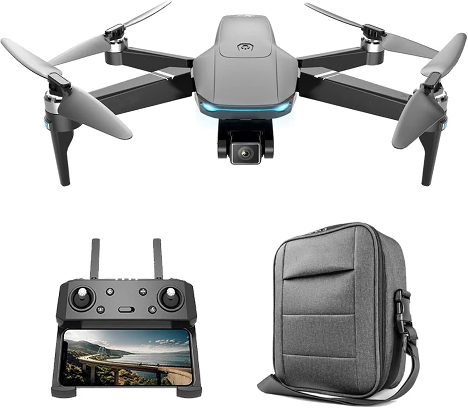 GPS Drones with 4K Camera for Adults 5G FPV Transmission RC Quadcopter with 30Mins Flight Time Brushless Motor Follow Me Auto Return Home Long Control Range Drone (Battery*5) (Battery*1)