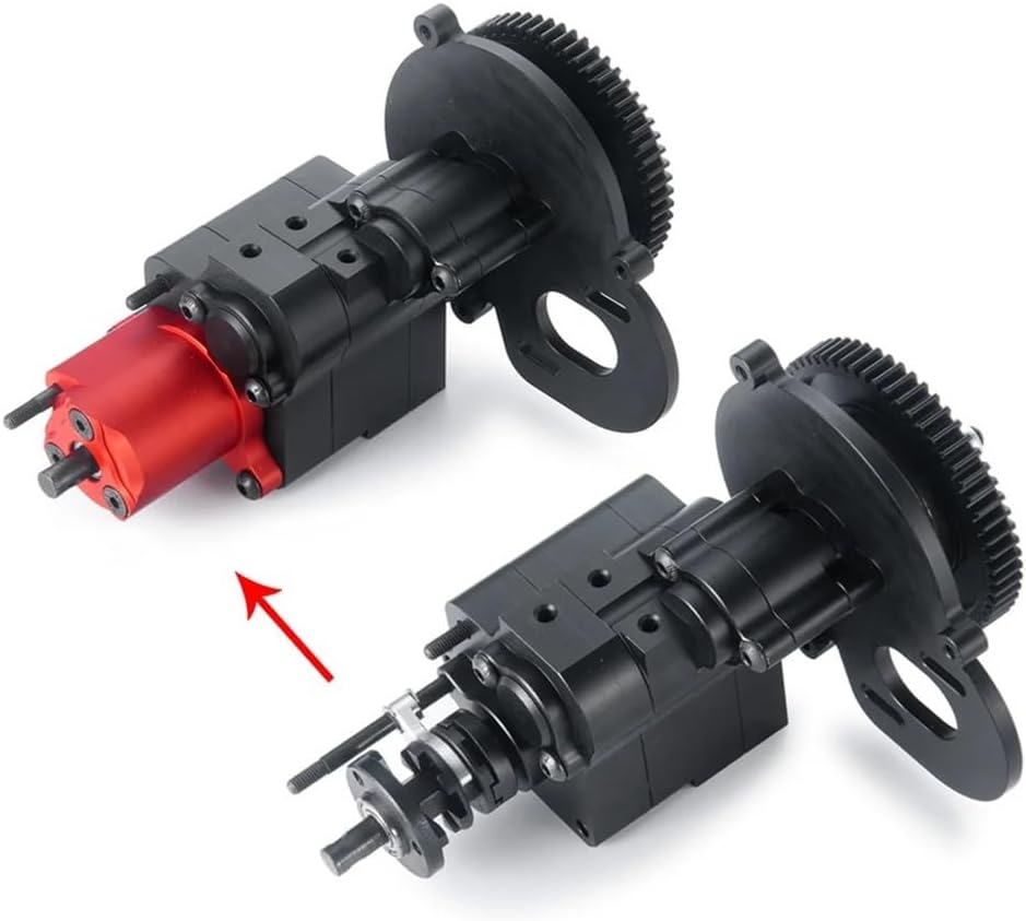 Aluminum 2 Speed Transmission Cutoff Gearbox Compatible with 1/10 RC Crawler Model Cars