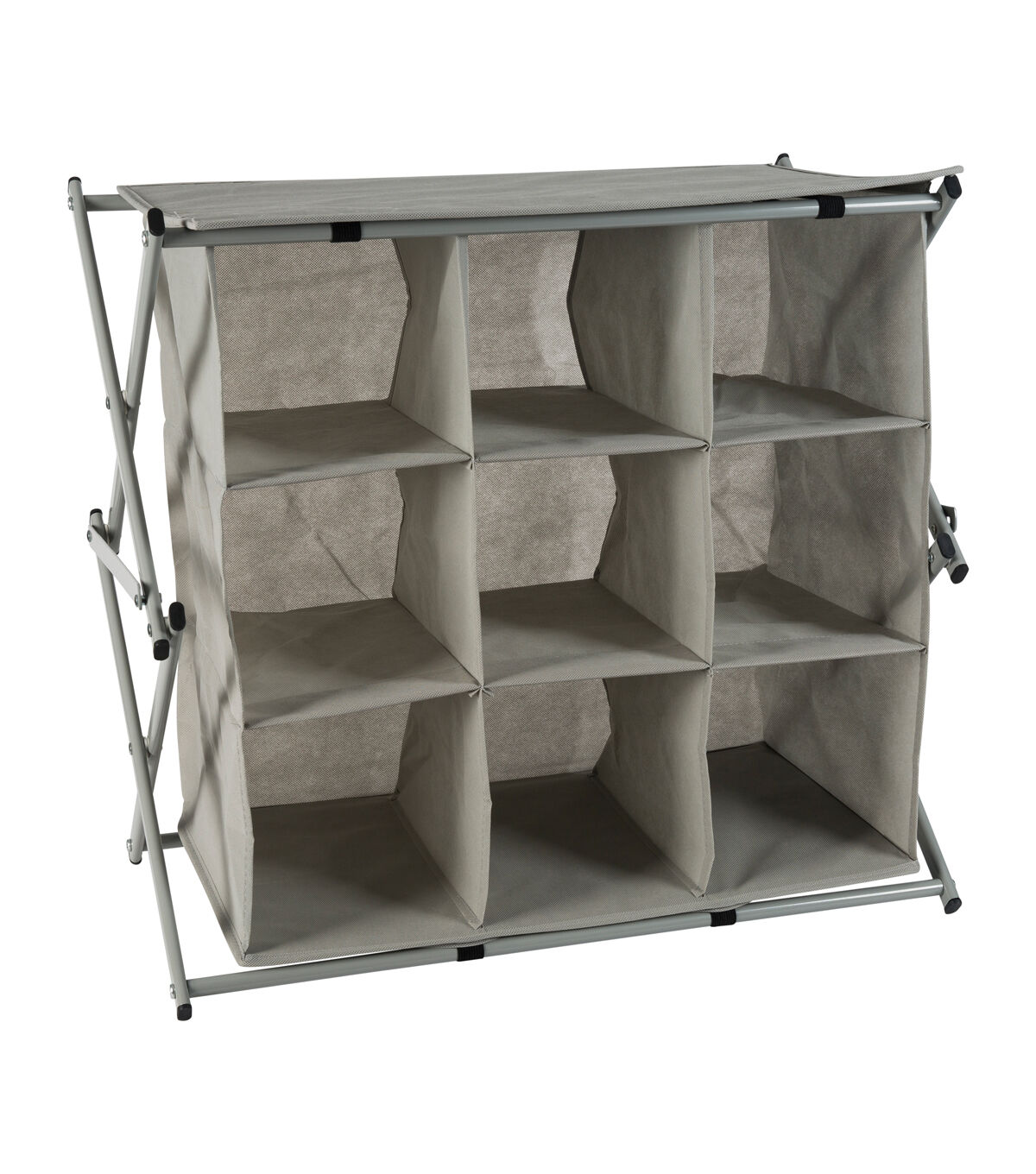Simplify 23.5 Gray 9 Grid Collapsible Shoe Rack