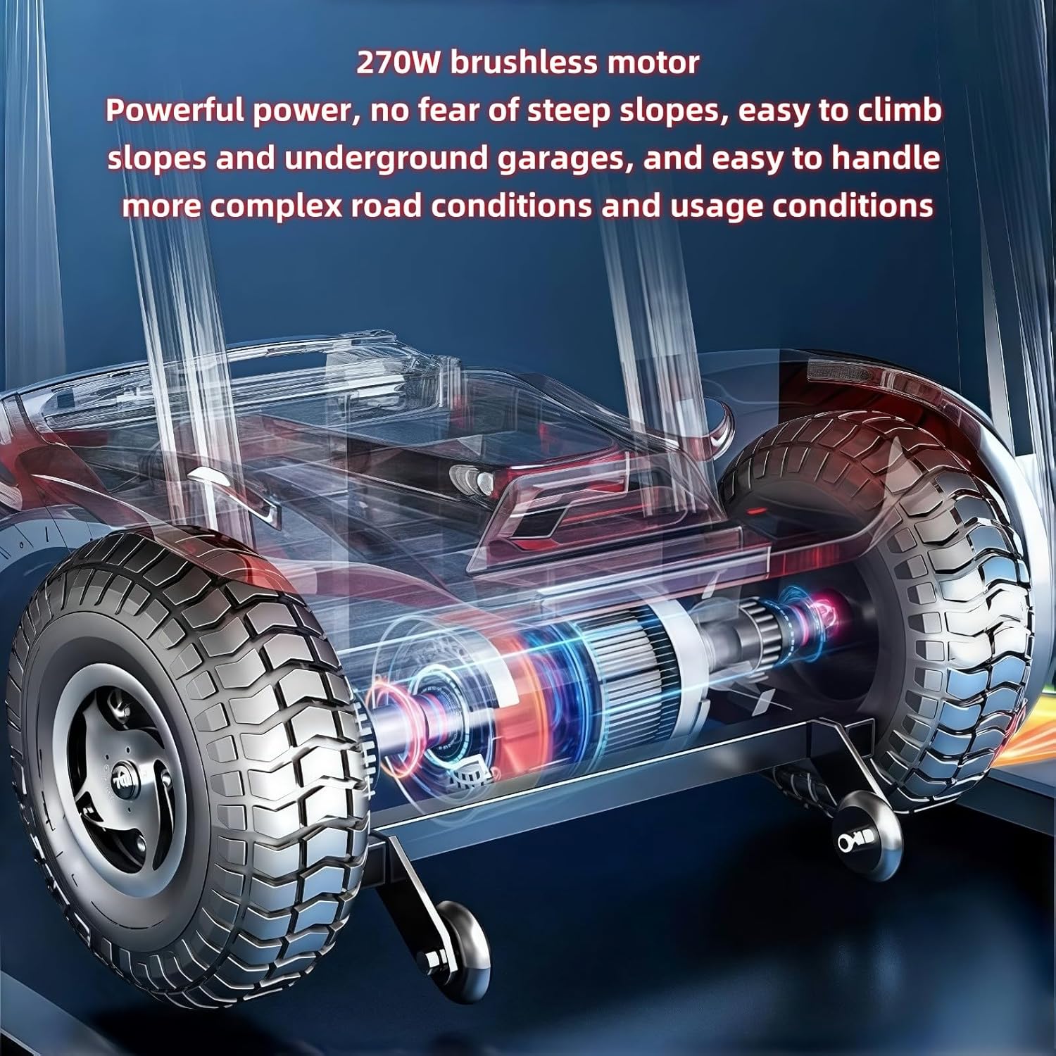 Electric Vehicle Multifunctional Foldable Electric Scooter for The Elderly and Disabled Daily Household Electric Walker Comfortable Seat Easy Folding