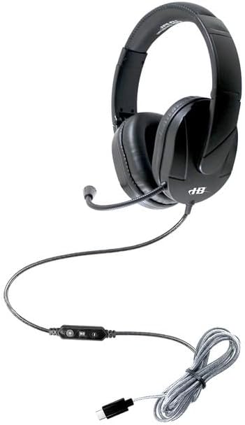 HamiltonBuhl MACH‑2C Deluxe USB‑C Headset 40‑Pack – Noise‑Canceling Steel Gooseneck Microphone, Leatherette Ear Cushions, Chew‑Resistant Dura‑Cord, In‑Line Volume Control – Classroom USB‑C Headsets