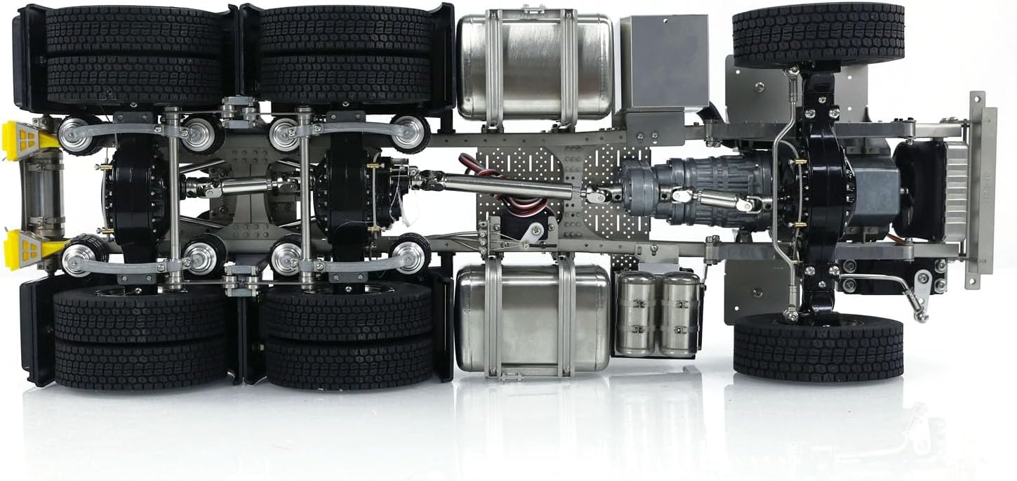 Metal 6X6 Chassis for 770S 1/14 RC Tractor Truck 3-Speed Transmission Model Servo Steering and Differential Lock