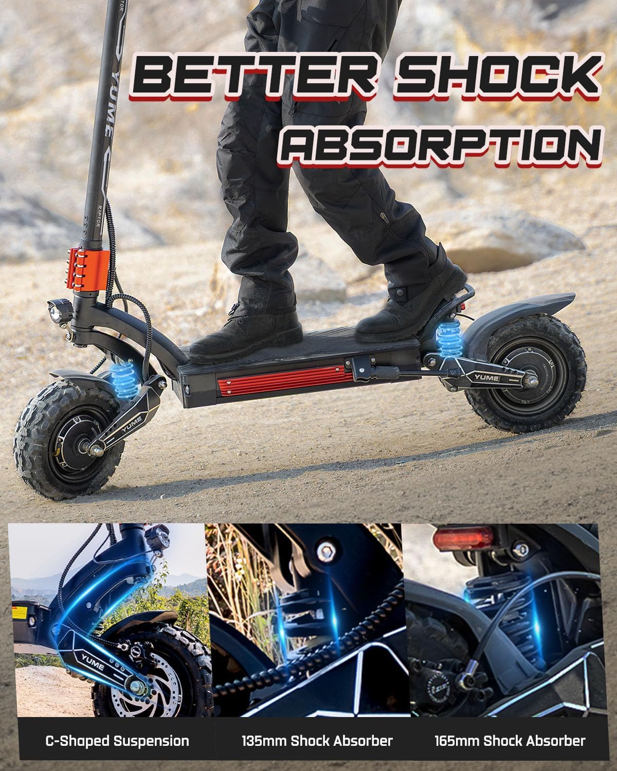 M YUME SCOOTER Raptor 6000W Motor Scooter, 50MPH 56/60 Miles 60V 27/30AH Electric Scooter for Adults, 11