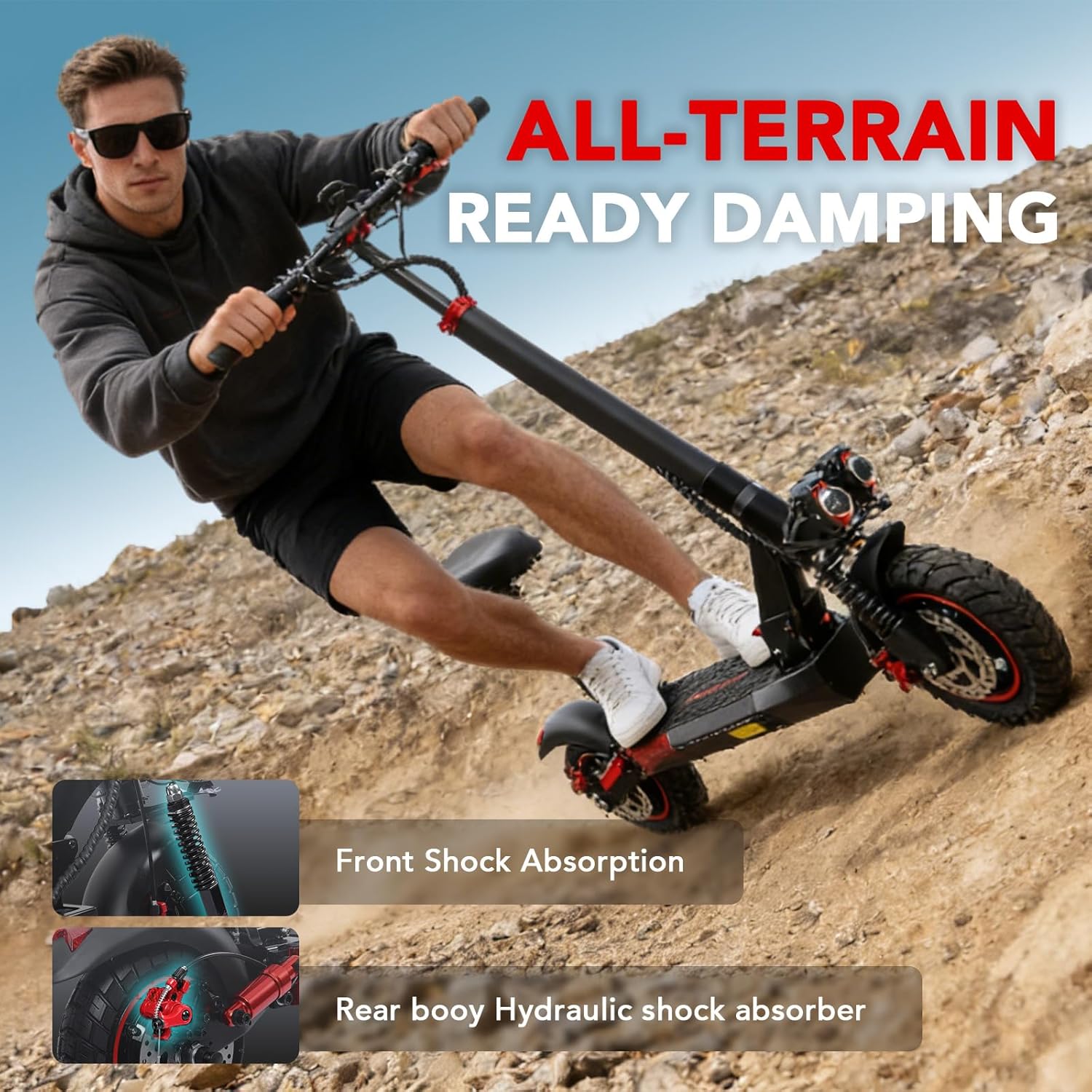 Electric Scooters 800W Motor, 28 MPH Top Speed, 20-28 Miles Range,10