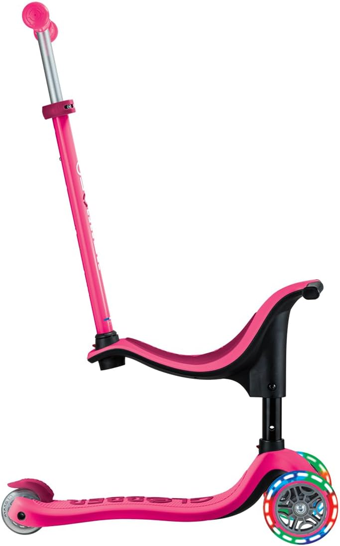 Globber - GO•UP Sporty Lights – scalable scooter with 3 wheels with seat, for children from 15 months to 6 years