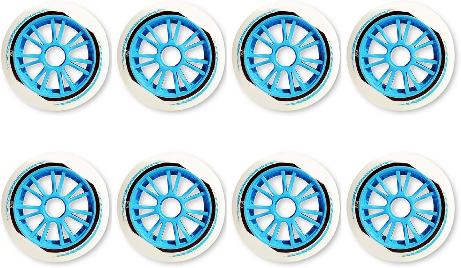 Inline Skate Wheels for Outdoor Indoor 85A Inline Hockey Replacement Wheels Low Noise Wear-Resistant PU Wheels 100mm 110mm
