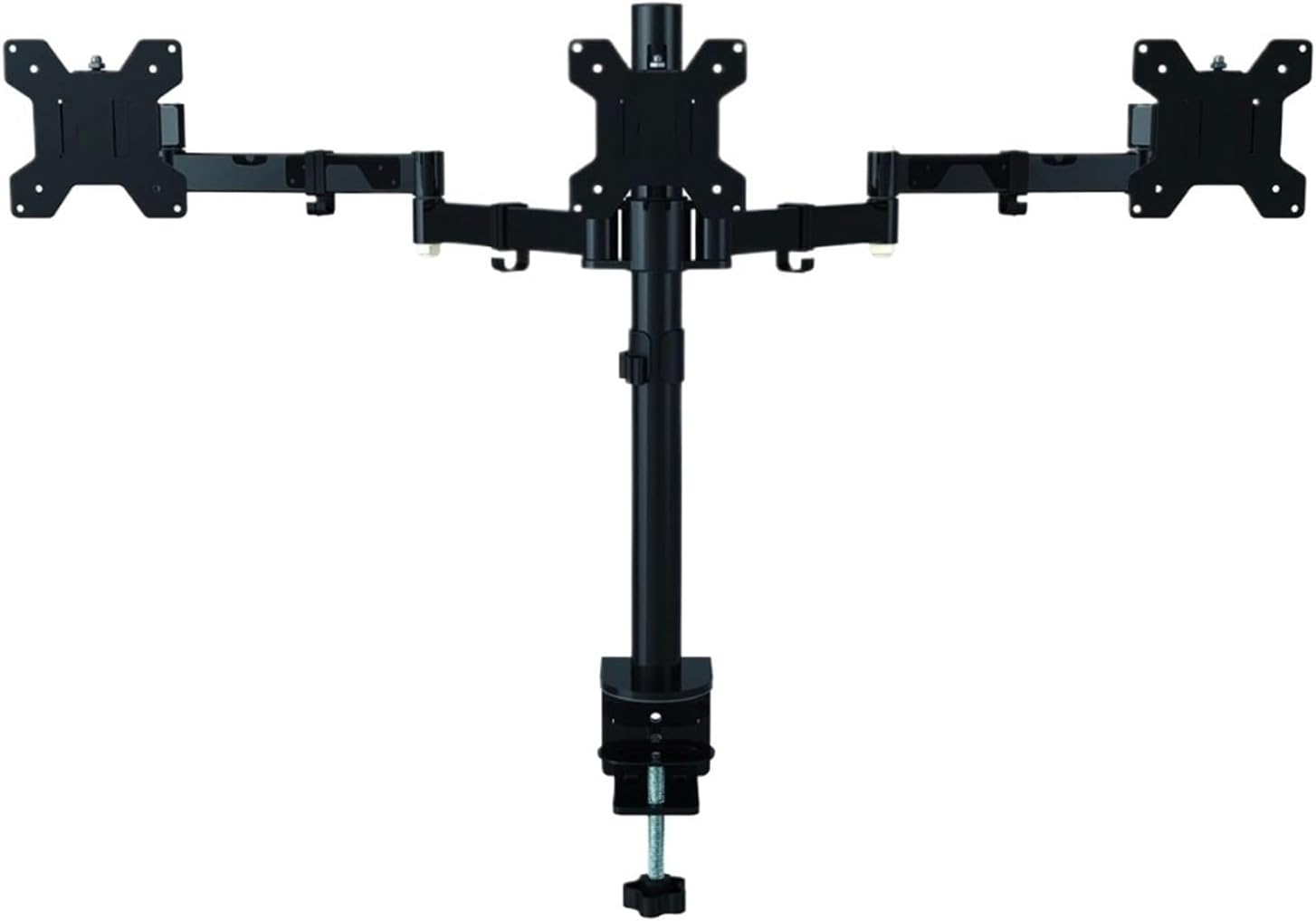 Fully Adjustable Three Arm Triple LCD LED Monitor Desk Stand Mounting Bracket 360 Degree Rotation 180 Degree Pull Out Swivel Arm