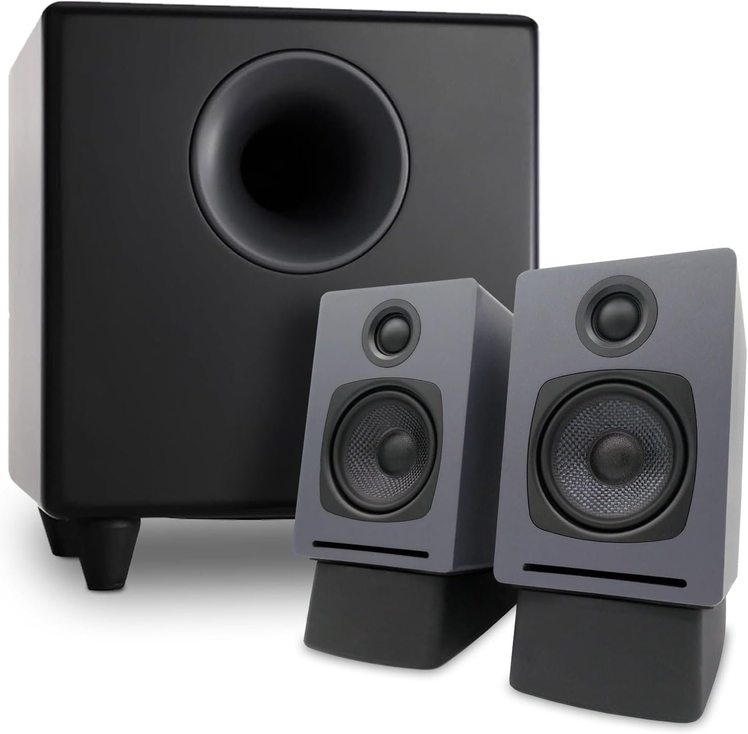 Audioengine A1 Computer Speakers with Subwoofer S8 Black and DS1 Stands