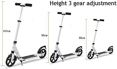 Scooters Kick Scooter for Adults Kids Unisex Adult Kick Scooters with 2 Big Wheels Easy Folding Height Adjustable Commuter Scooters Birthday Gifts for Women/Men/Teens/Kids Non-Electric