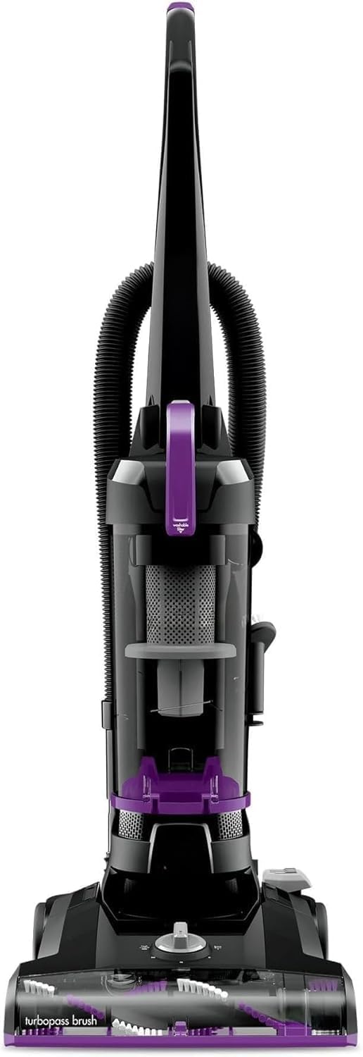 BIISSELLL Power Force Helix Bagless Upright Vacuum for Pet Hair,Carpet, Tile & Hardwood,Cleaning, Scatter-Free Technology, Large Dirt Tank, 23ft Cord, 5 Height Settings (Purple)