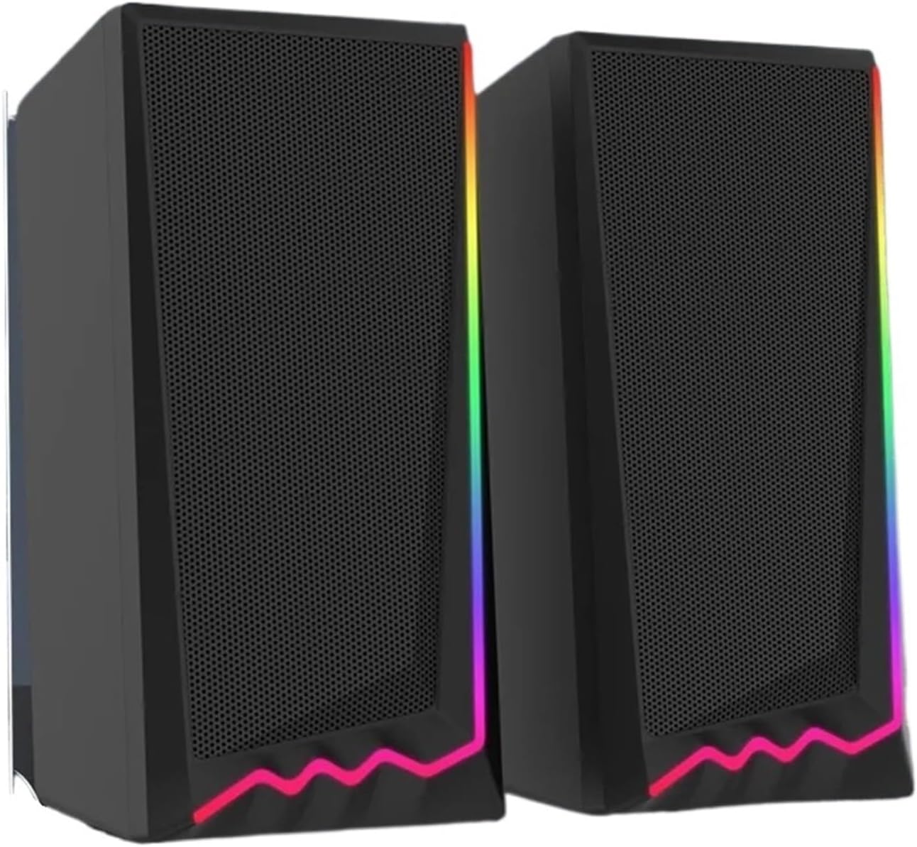 3.5mm 3D Stereo Surround Music RGB Light Gaming Wired Speakers Sound Bar for Computer Desktop PC Loudspeakers