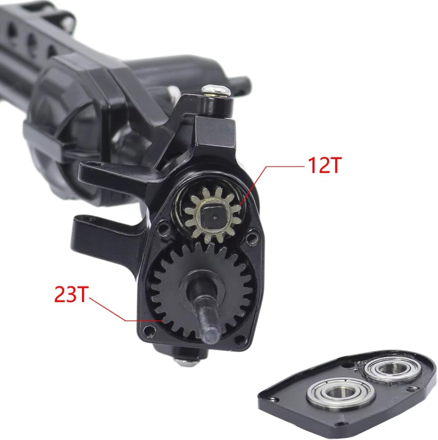 Rc Crawlers Axles For Axial For SCX10 III AXI03007 1/10 Aluminum Alloy Front And Rear Portal Axle Complete Upgrades Parts RC Crawler Car(Black,1set)