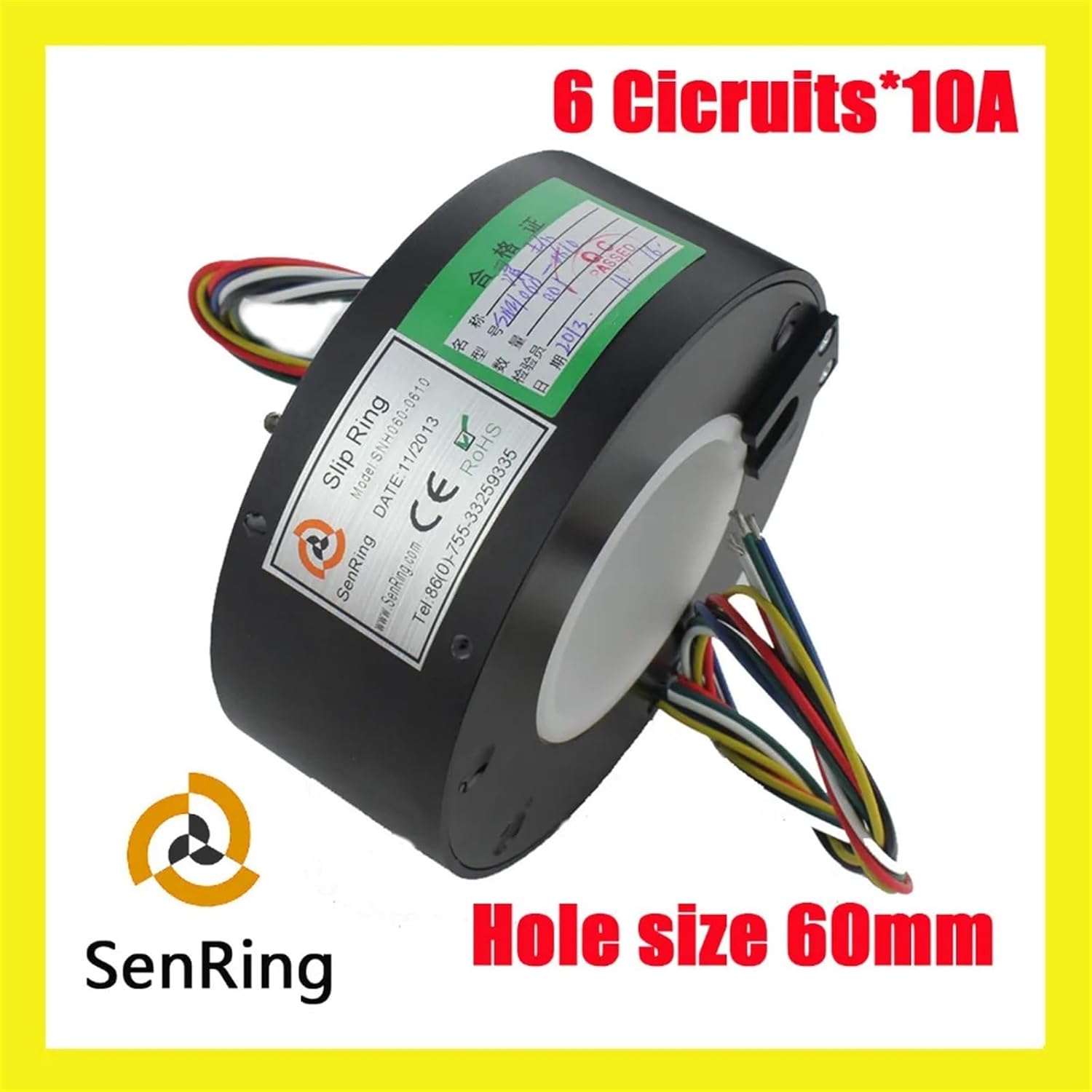 Alternator Slip Ring 60mm Through bore Slip Rings of SNH060 6circuits 10A
