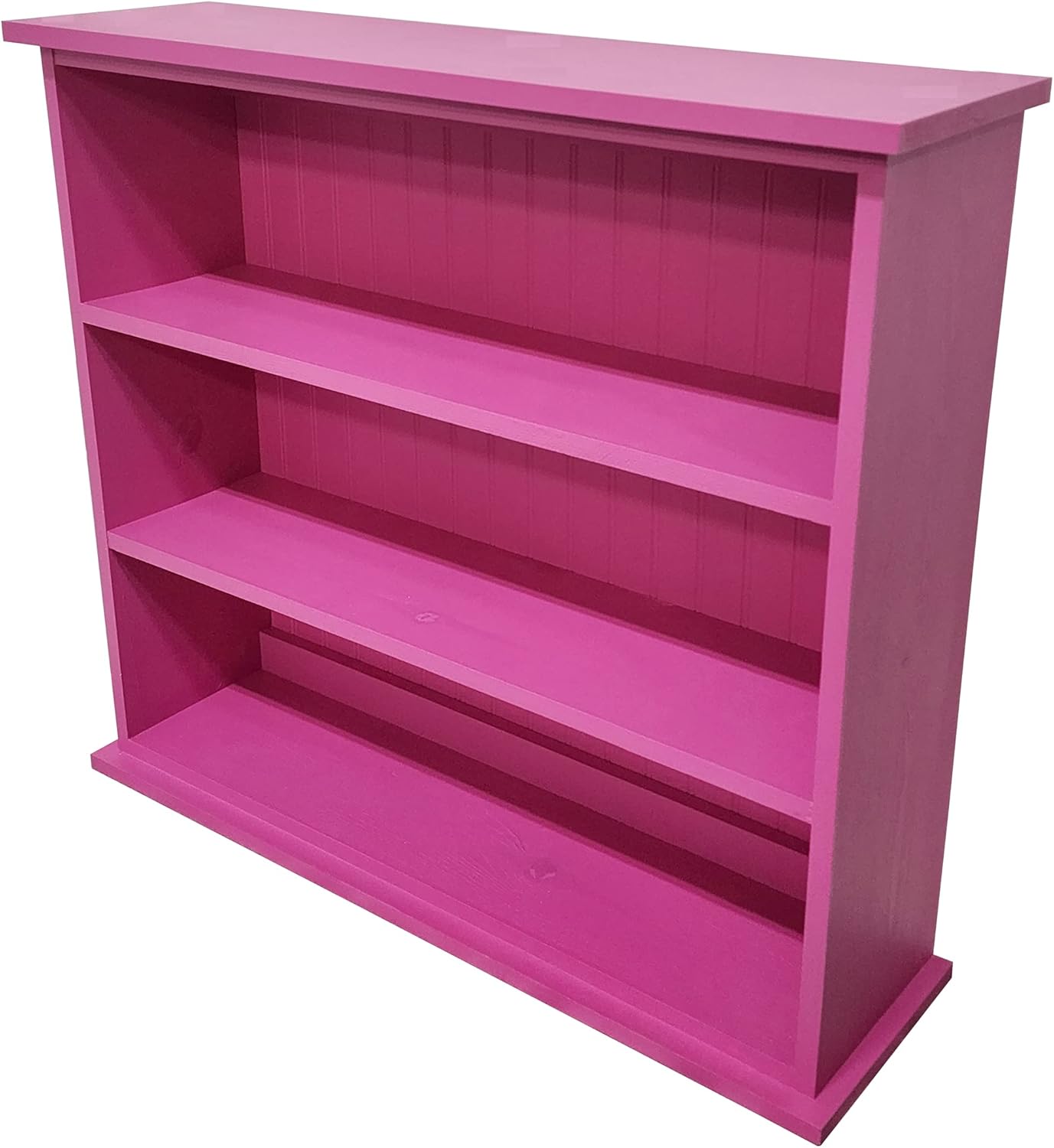 Sawdust City Solid Wood 3-Shelf Hall Bookcase (Solid Blush)