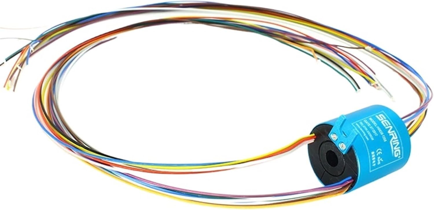 Slip Ring Rotor Hole Bore 8mm OD Size 35mm Through Hole Slipring for 6 12 Wires 5A Current(12circuits 5A)