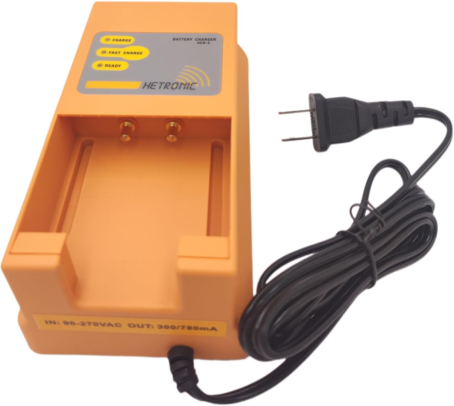 Hetronic UCH-2 Battery Charger Input 90-270VAC Out 300/780mA 68300900 Battery Charger for 2100mAh 3.6V Hetronic 68300 900 Battery, (90-240V, US Plug)