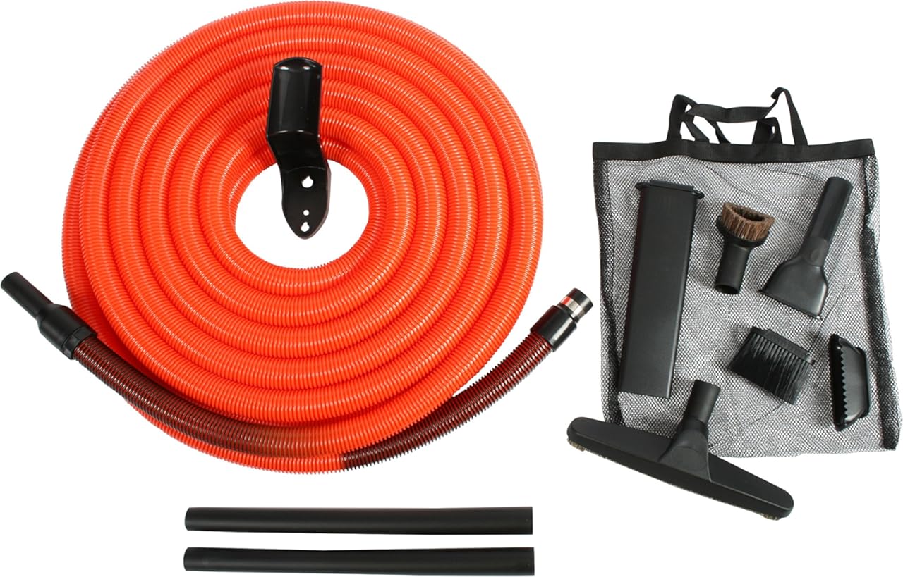 Cen-Tec Systems 93741 Central Vacuum Garage Attachment Kit with 50 ft. Hose, Black